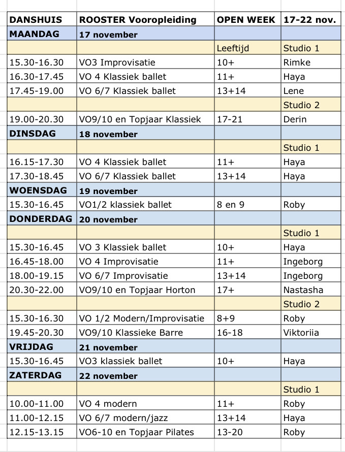 rooster-open-week-vooropleiding